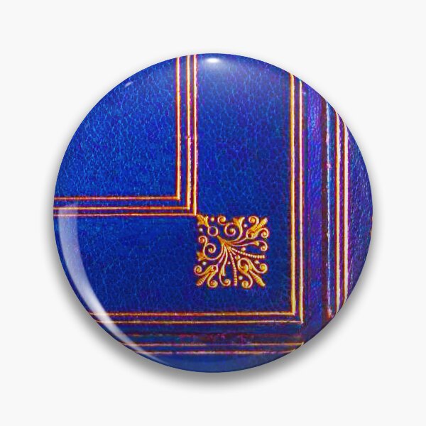 Item preview, Regal Sapphire Leather Book Cover ✍ – Gold Ornamental Frame Design - Victorian designed and sold by WheelieGdArt.