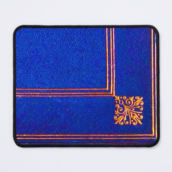Item preview, Regal Sapphire Leather Book Cover ✍ – Gold Ornamental Frame Design - Victorian designed and sold by WheelieGdArt.