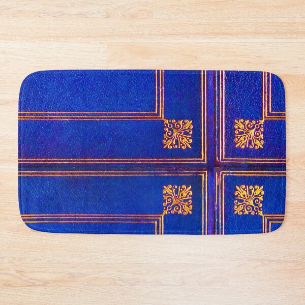 Item preview, Regal Sapphire Leather Book Cover ✍ – Gold Ornamental Frame Design - Victorian designed and sold by WheelieGdArt.