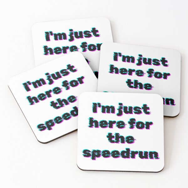 Item preview, I'm Just Here for the Speedrun – Glitch Gamer Aesthetic Quote designed and sold by PHRASEandSTYLE.