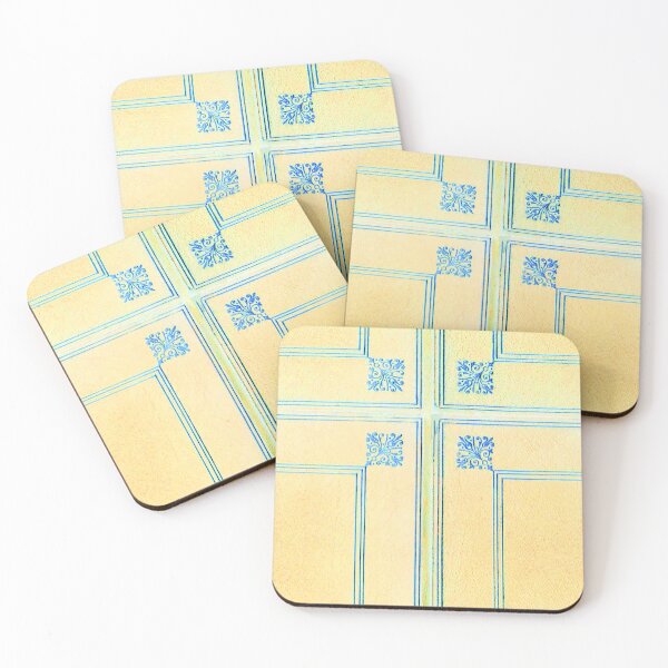 Item preview, Vintage Blue-Gold Ornamental Book Cover ✍– Antique Leather Pattern designed and sold by WheelieGdArt.
