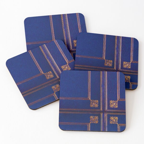 Item preview, Victorian Blue Leather Gilt Book Cover ✍– Antique Paper Series designed and sold by WheelieGdArt.