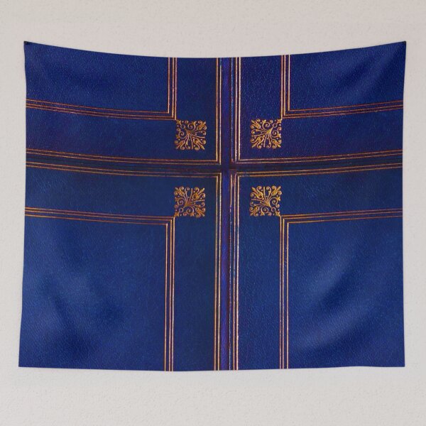 Item preview, Victorian Blue Leather Gilt Book Cover ✍– Antique Paper Series designed and sold by WheelieGdArt.