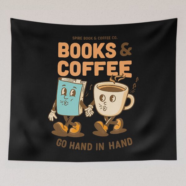 Item preview, Books Coffee Vintage Reading Mascot Retro designed and sold by JaimeTrudie.