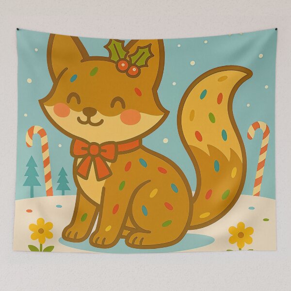 Item preview, Fruitcake Fox – Kawaii Christmas Animal Treat designed and sold by Whiskers&Waffles.
