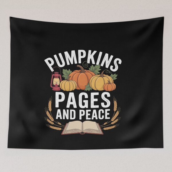 Item preview, Pumpkins Pages and Peace Cozy Autumn Reading Book Lover designed and sold by genkihikki.