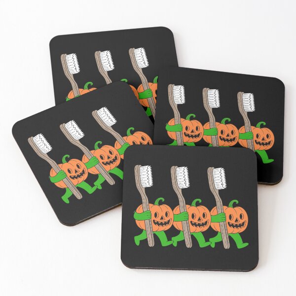 Item preview, Pumpkins with Toothbrushes Halloween Art Dentist Hygienist designed and sold by genkihikki.