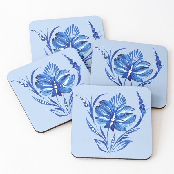Item preview, Blue flower, Ukraine art, Petrykivka style, author's drawing, Christmas art designed and sold by Sunflower-7.