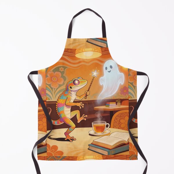 Item preview, Groovy Rainbow Gecko Wizard and Cute Ghost Cafe Magic Art designed and sold by Cherrydora.
