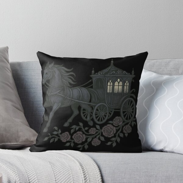 Item preview, Gothic Hearse Carriage Art – Dark Victorian Horse and Roses Design designed and sold by Mouraludia.