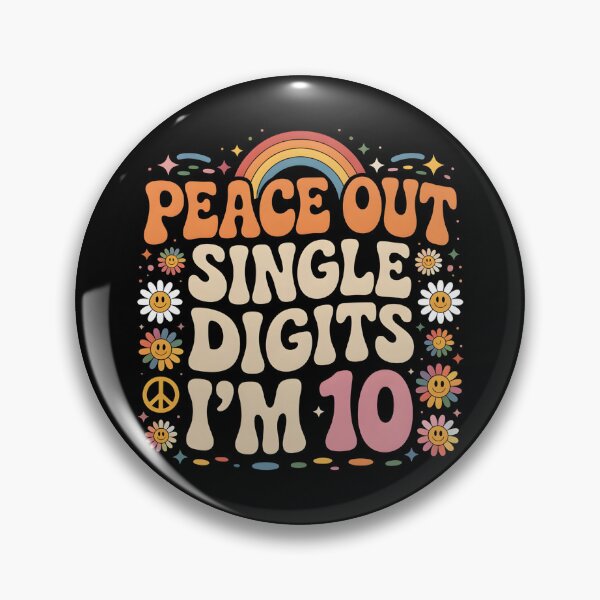 Artikelvorschau, Peace Out Single Digits I’m 10 – Retro Groovy Geburtstags-T-Shirt für Kinder entworfen und verkauft von SoftyDesigns.