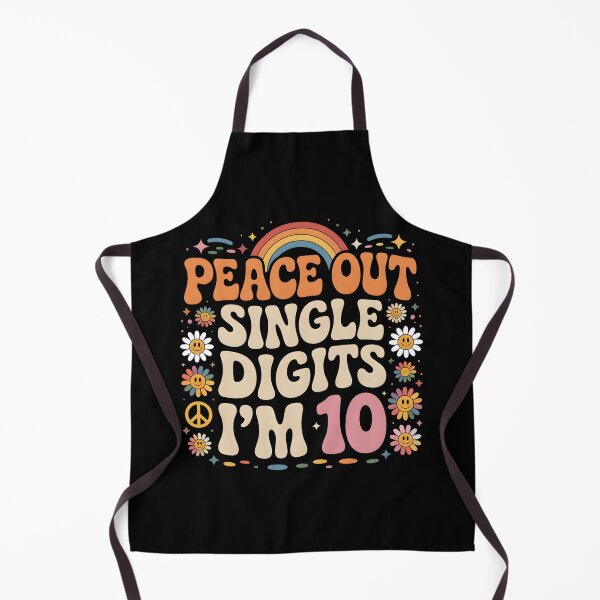 Item preview, Peace Out Single Digits I’m 10 – Retro Groovy Birthday T-Shirt for Kids designed and sold by SoftyDesigns.