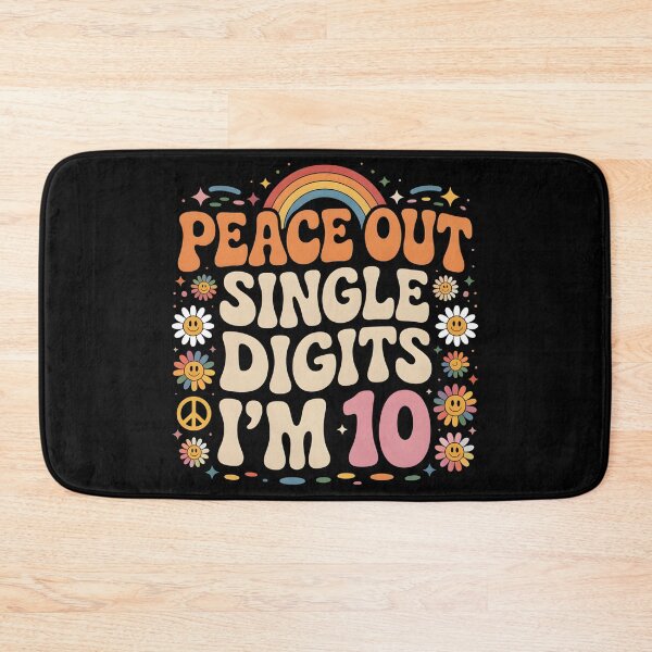 Item preview, Peace Out Single Digits I’m 10 – Retro Groovy Birthday T-Shirt for Kids designed and sold by SoftyDesigns.