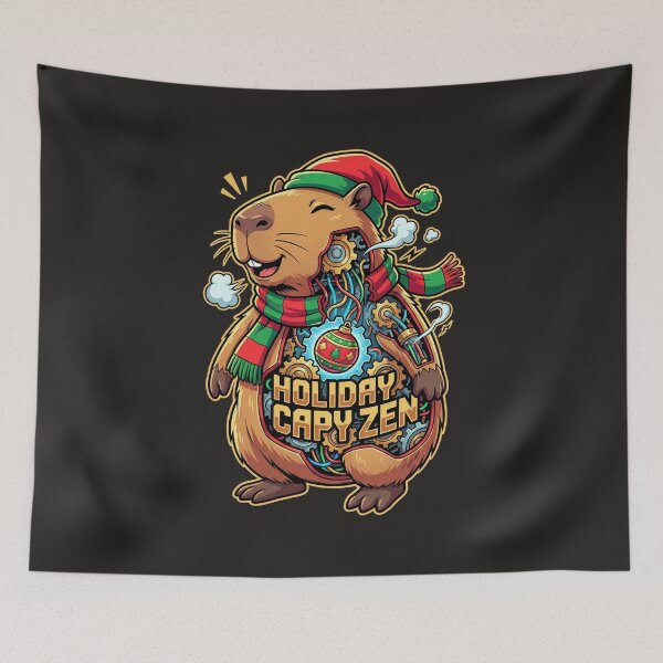 Item preview, Cute Anime Manga Capybara Holiday Christmas Tee designed and sold by Thaivi Design.