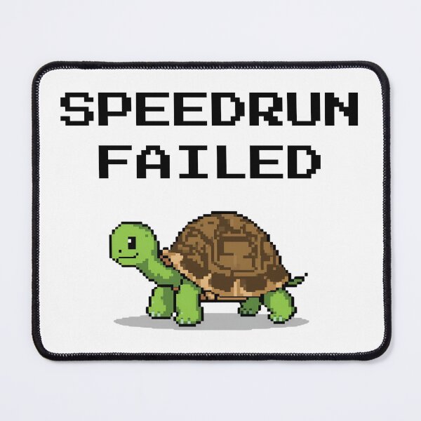 Item preview, Speedrun Failed – Cute Turtle Gamer Joke Design designed and sold by PHRASEandSTYLE.