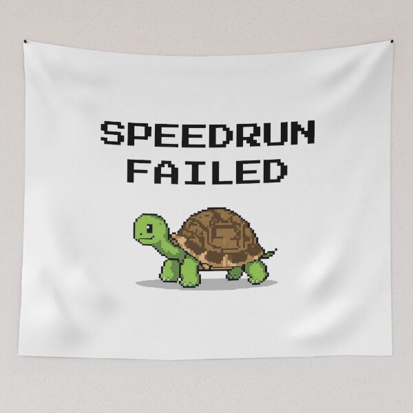 Item preview, Speedrun Failed – Cute Turtle Gamer Joke Design designed and sold by PHRASEandSTYLE.