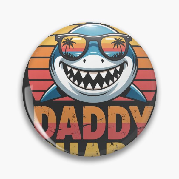 Artikelvorschau, Daddy Shark Design | Retro-Sonnenuntergangshai-Grafik entworfen und verkauft von Peycer.