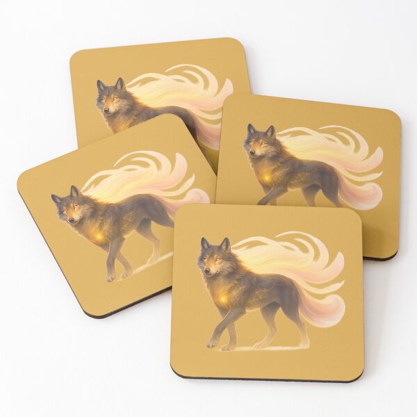 Item preview, ✦ Luminark Wolf — Dawnflare Guide ✦ - Burnished Honey Amber — #D9A441 designed and sold by WheelieGdArt.