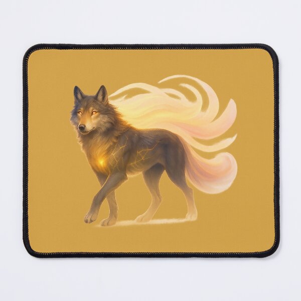 Artikelvorschau, ✦ Luminark Wolf – Dawnflare-Leitfaden ✦ – Polierter Honigbernstein – #D9A441 entworfen und verkauft von WheelieGdArt.