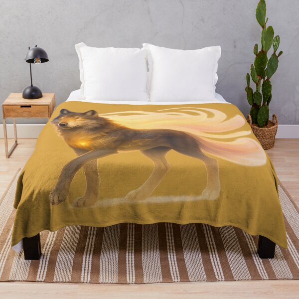 Item preview, ✦ Luminark Wolf — Dawnflare Guide ✦ - Burnished Honey Amber — #D9A441 designed and sold by WheelieGdArt.