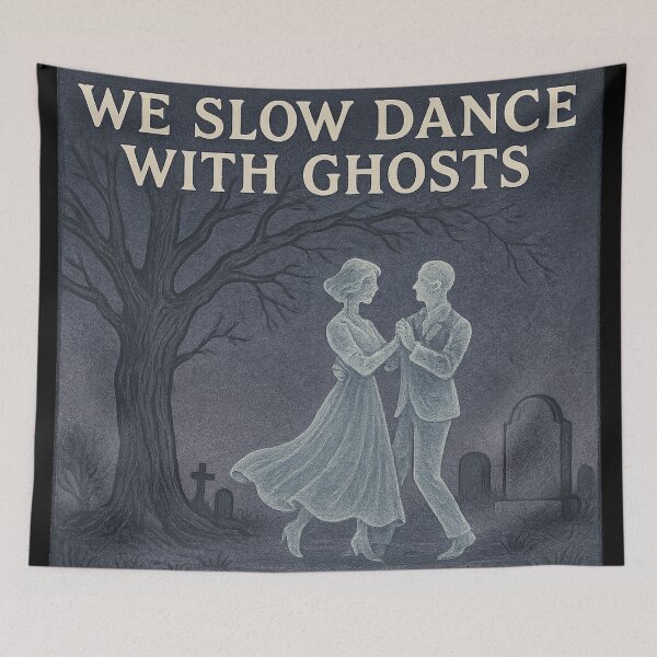 Item preview, We Slow Dance With Ghosts – Gothic Cemetery Romance Vintage Art designed and sold by Mouraludia.