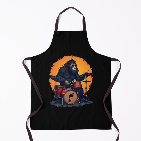 Item preview, Bigfoot Drum Squad Retro Vintage Sasquatch Playing Drums designed and sold by JaimeTrudie.