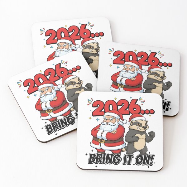 Item preview, Funny Santa and Badger New Year 2026 Celebration designed and sold by NovaDoodle Art Studio.