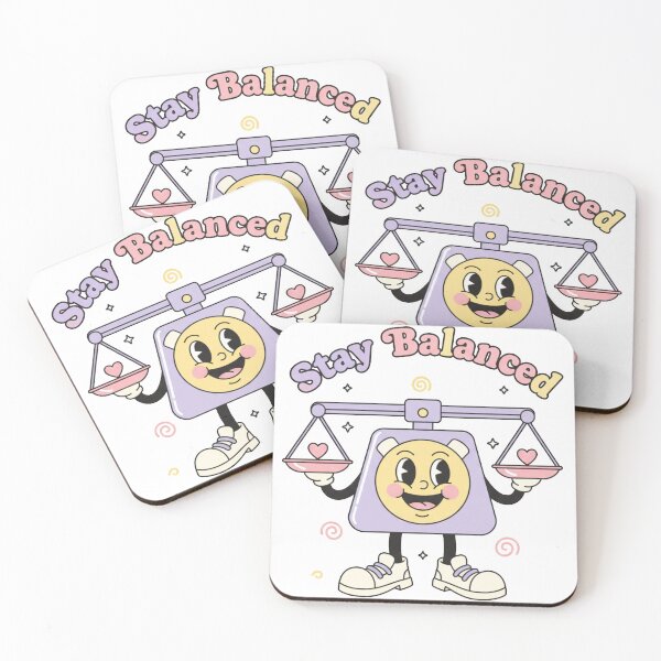 Item preview, Stay Balanced Retro Scale Mascot – Cute Motivational Quote Design designed and sold by DIRTYSKETCHH.