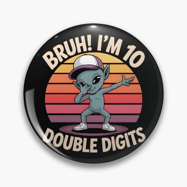 Item preview, Bruh I’m 10 Alien Dab T-Shirt – Funny Double Digits Birthday Design designed and sold by SoftyDesigns.