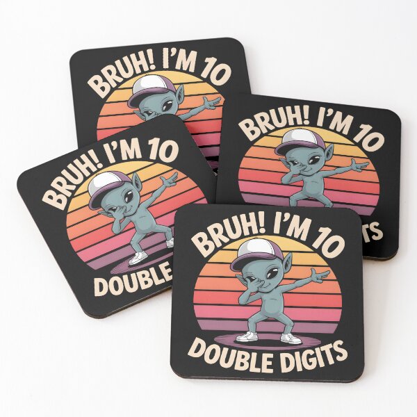Item preview, Bruh I’m 10 Alien Dab T-Shirt – Funny Double Digits Birthday Design designed and sold by SoftyDesigns.