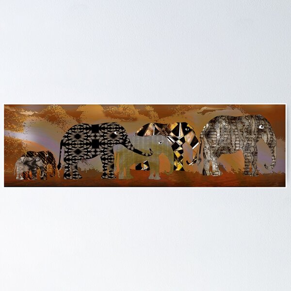 Item preview, Patterned Elephant Herd designed and sold by CarolM.