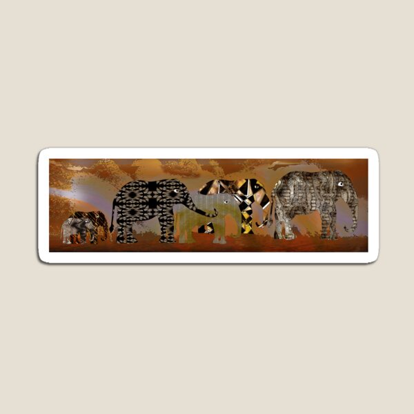 Item preview, Patterned Elephant Herd designed and sold by CarolM.