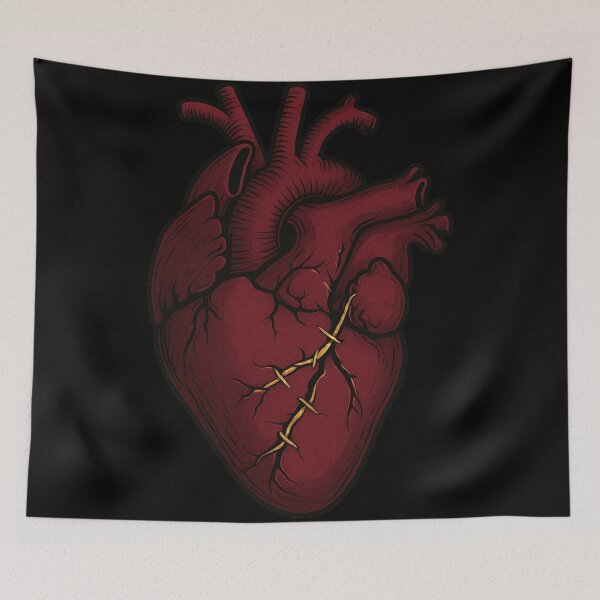 Item preview, Stitched Anatomical Heart – Broken Heart Healing Gothic Art designed and sold by Mouraludia.