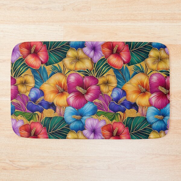 Item preview, Hawaiian Tropic Flowers With Island Leaves Designs Pattern designed and sold by DEC02.