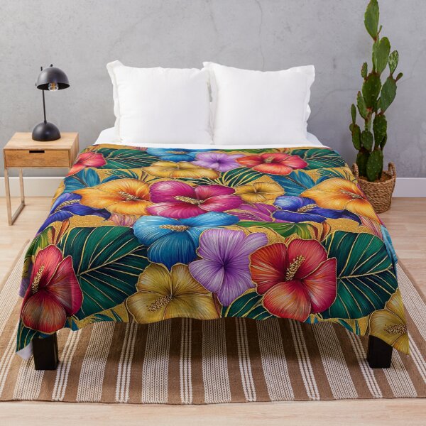 Item preview, Hawaiian Tropic Flowers With Island Leaves Designs Pattern designed and sold by DEC02.