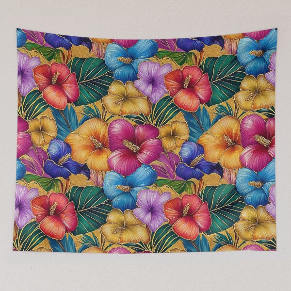 Item preview, Hawaiian Tropic Flowers With Island Leaves Designs Pattern designed and sold by DEC02.
