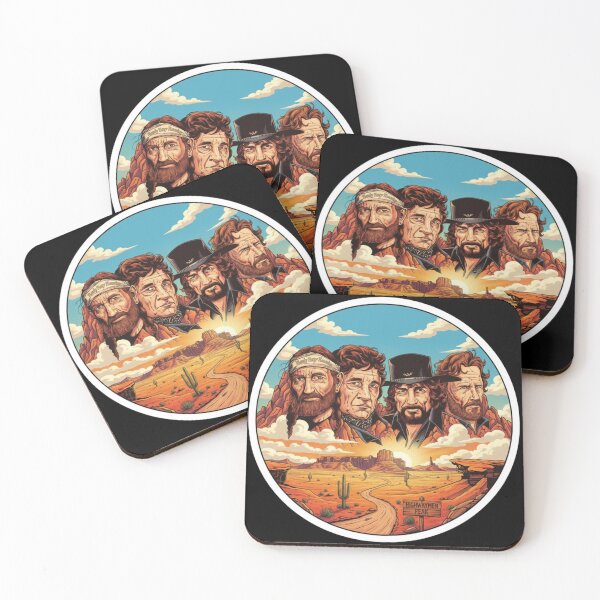 Item preview, Outlaw Highwaymen Mt. Rushmore- Willie, Cash, Waylon & Kris designed and sold by Saddle Tramp Designs.