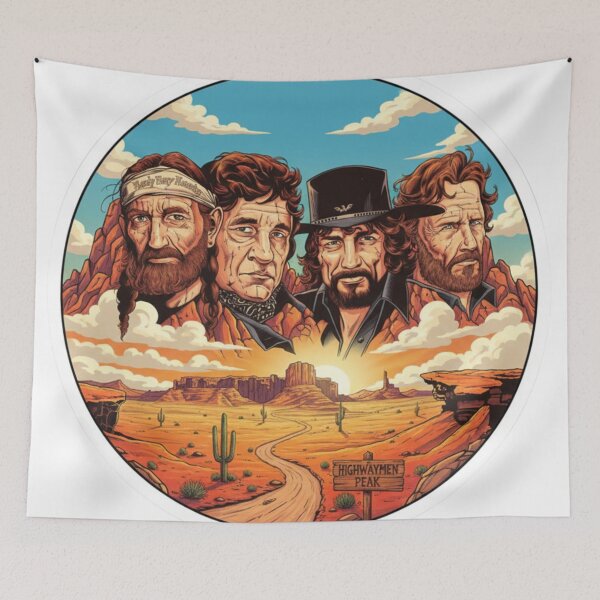 Item preview, Outlaw Highwaymen Mt. Rushmore- Willie, Cash, Waylon & Kris designed and sold by Saddle Tramp Designs.