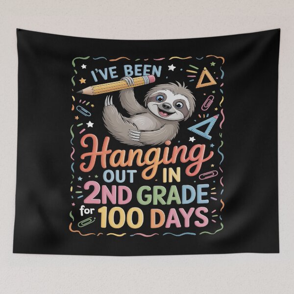 Item preview, 100 Days of School Sloth Hanging Out In 2nd Grade Student designed and sold by SIGORDESIGN.