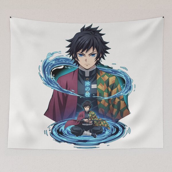 Item preview, Giyu Tomioka Silhouette of the Water Pillar, Demon Slayer, Kimetsu No Yaiba designed and sold by Innova_Creations.