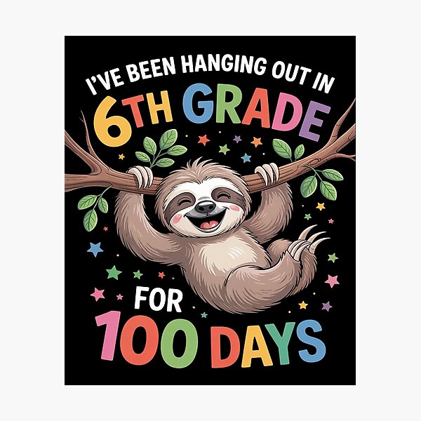 Item preview, 100th Day of School Sloth Design - 6th Grade 100 Days designed and sold by SIGORDESIGN.