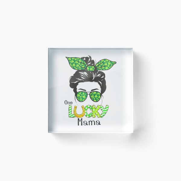 Item preview,  One Lucky Mama Messy Bun Shamrock St. Patricks Day  designed and sold by SIGORDESIGN.
