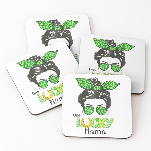Item preview,  One Lucky Mama Messy Bun Shamrock St. Patricks Day  designed and sold by SIGORDESIGN.