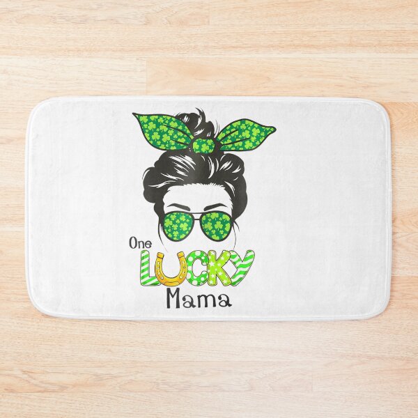Item preview, One Lucky Mama Messy Bun Shamrock St. Patricks Day designed and sold by SIGORDESIGN.