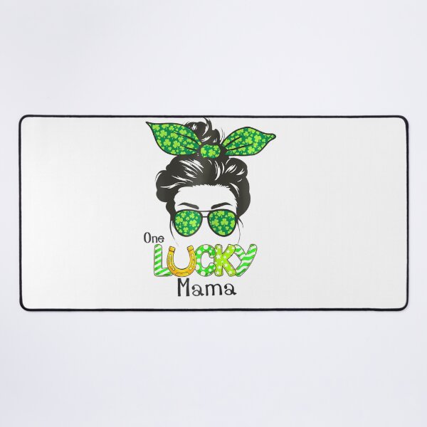 Item preview, One Lucky Mama Messy Bun Shamrock St. Patricks Day designed and sold by SIGORDESIGN.