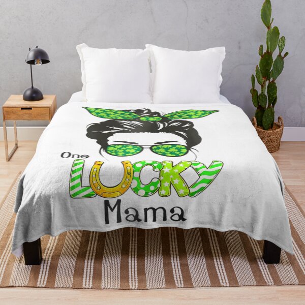 Item preview,  One Lucky Mama Messy Bun Shamrock St. Patricks Day  designed and sold by SIGORDESIGN.