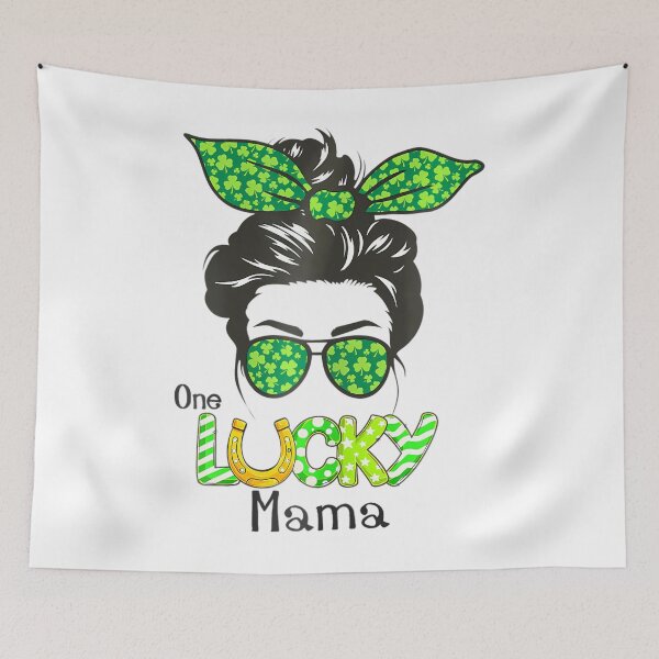 Item preview,  One Lucky Mama Messy Bun Shamrock St. Patricks Day  designed and sold by SIGORDESIGN.