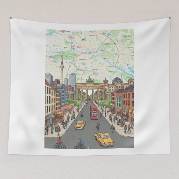 Item preview, Berlin Map Cityscape Art Print designed and sold by shopcanva.