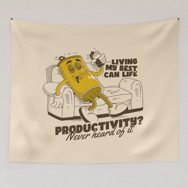 Item preview, Living My Best Can Life Funny Beer Can Cartoon Illustration designed and sold by adipra.