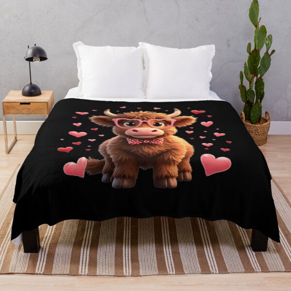 Item preview, Cute Lollipop Highland Cow Valentine’s Day Funny Heart T-Shirt designed and sold by SoftyDesigns.